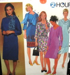7012  2 HR X-CUT PULLOVER DRESS LENGTHS, SCARF PATTERN 16-22